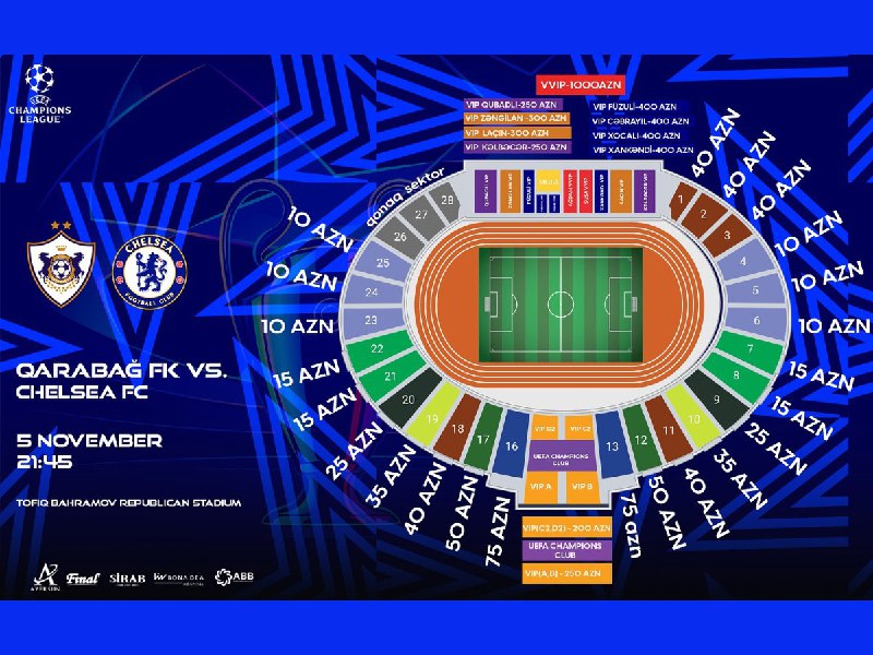 Bu gündən “Qarabağ” – “Çelsi” oyununun biletləri SATIŞA ÇIXIR Bu gündən “Qarabağ” – “Çelsi” oyununun biletləri SATIŞA ÇIXIR