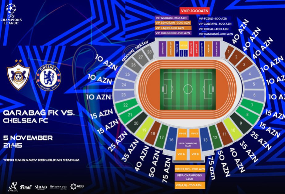 “Qarabağ” – “Çelsi” oyununa nə qədər bilet satılıb?