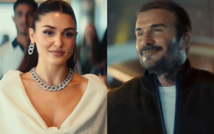 Hande Erçel Devid Bekhemlə eyni REKLAMDA Hande Erçel Devid Bekhemlə eyni REKLAMDA