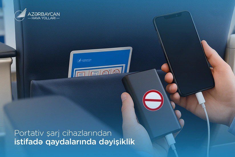 AZAL təyyarələrində “powerbank” QADAĞASI - Yeni QAYDALAR AZAL təyyarələrində “powerbank” QADAĞASI - Yeni QAYDALAR