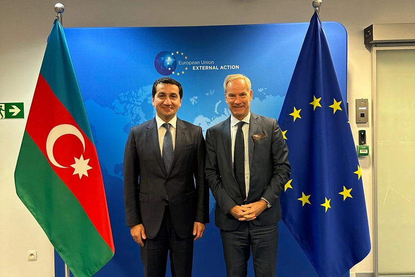 Hikmət Hacıyev Aİ rəsmiləri ilə görüşdü – FOTO