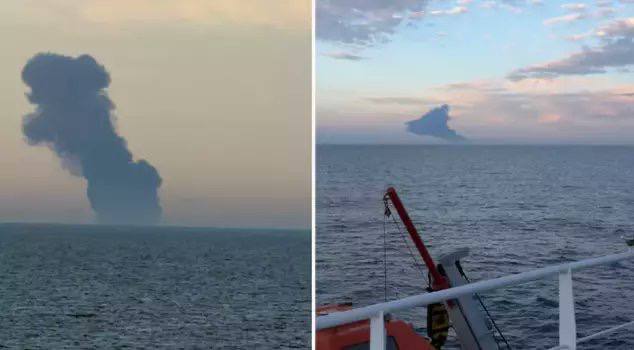 Bosfor boğazında neft tankeri PARTLADI Bosfor boğazında neft tankeri PARTLADI