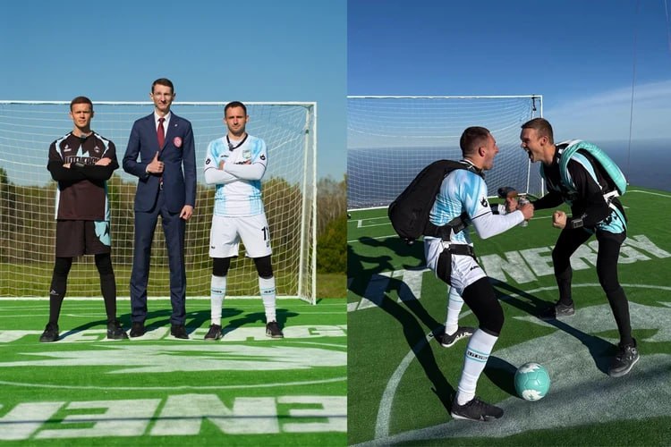 Dünyada İLK DƏFƏ: Havada futbol oynadılar - FOTO