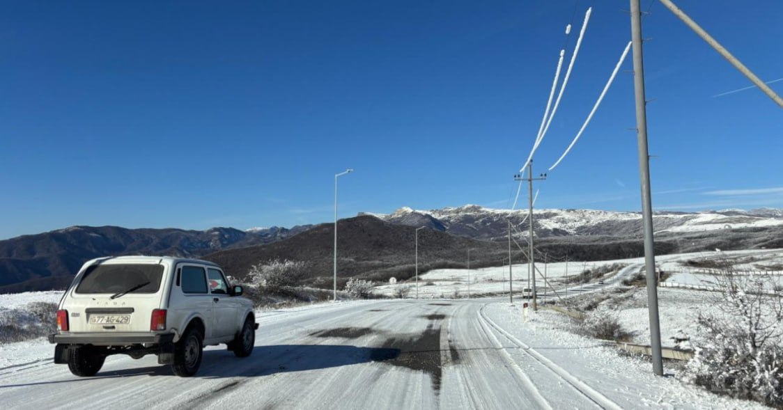 Şamaxı–Piriqulu–Dəmirçi avtomobil yolu buz bağlayıb – FOTO