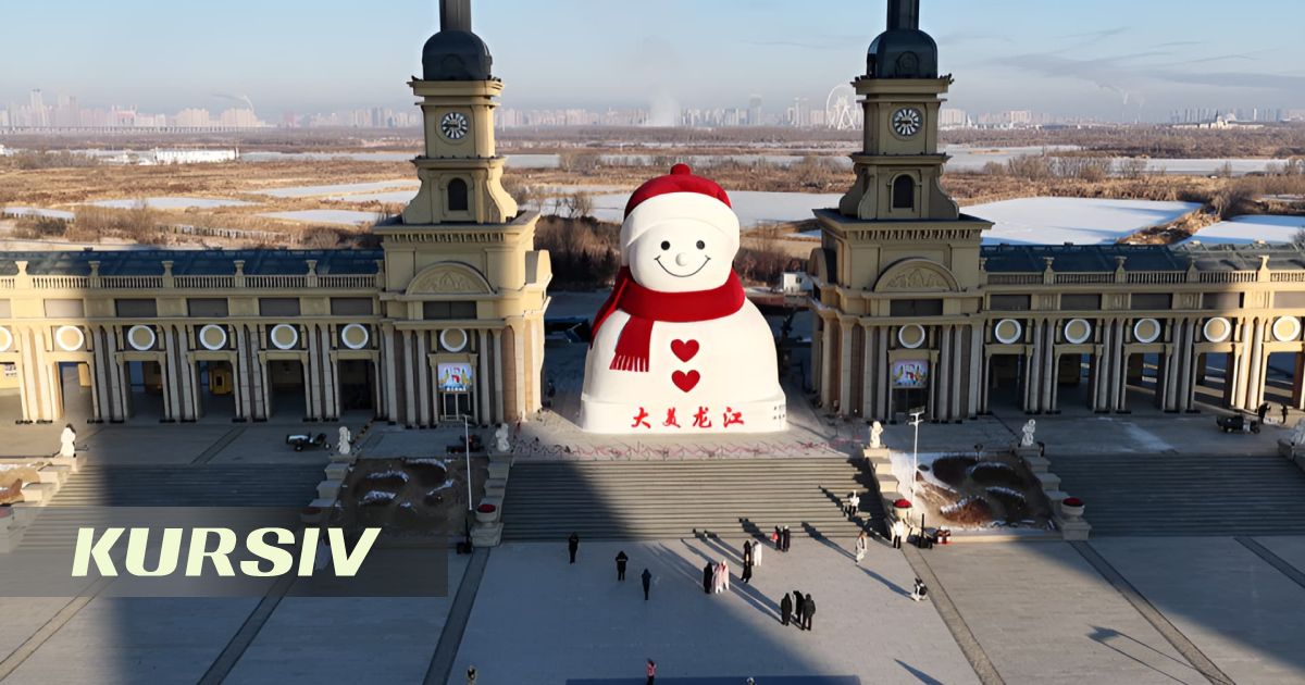 Çində çoxmərtəbəli bina hündürlüyündə qar adamı hazırlandı - VİDEO