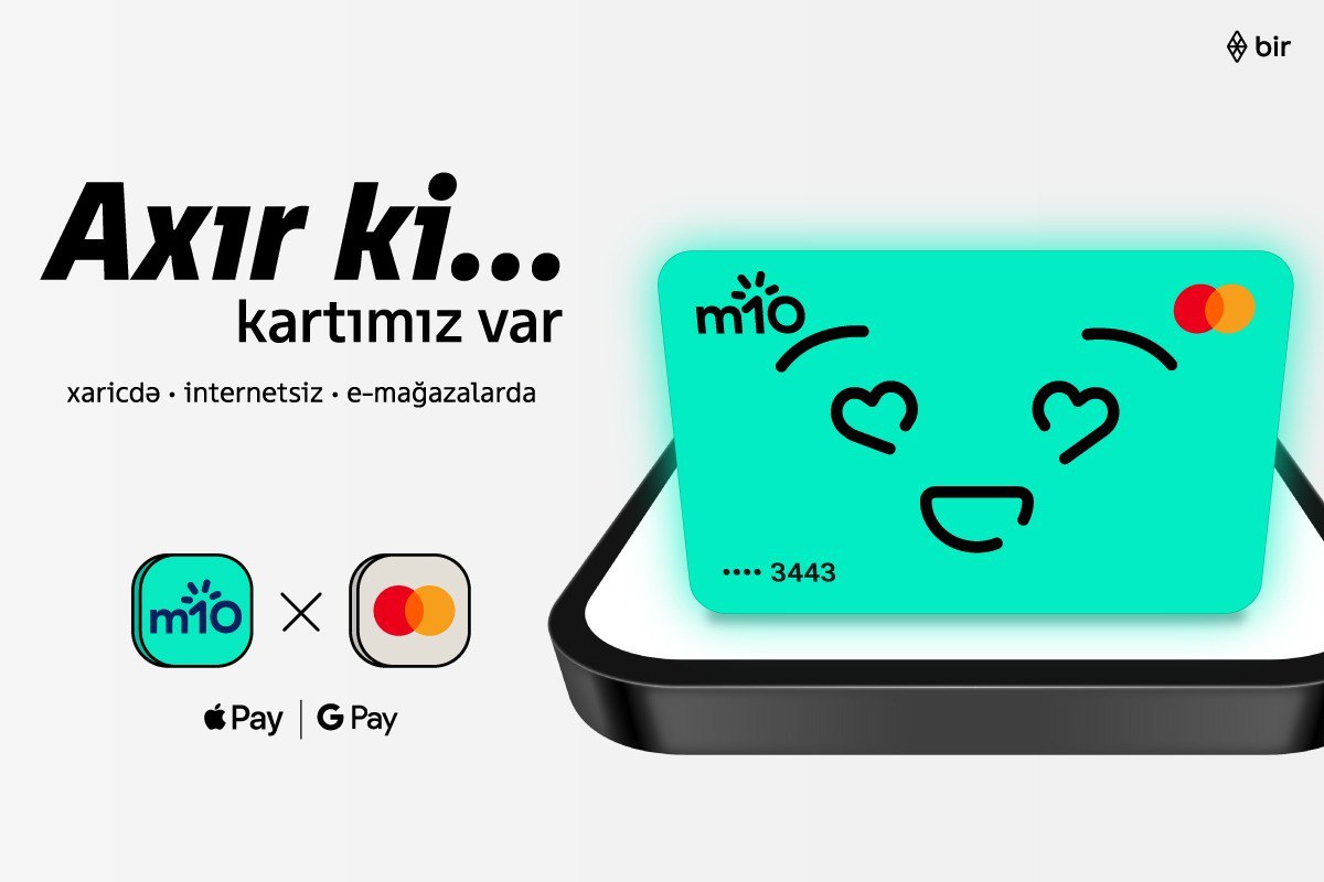 m10 Mastercard ilə ilk rəqəmsal kartını istifadəyə verdi &mdash; Apple Pay və Google Pay ilə dəstəklənir
