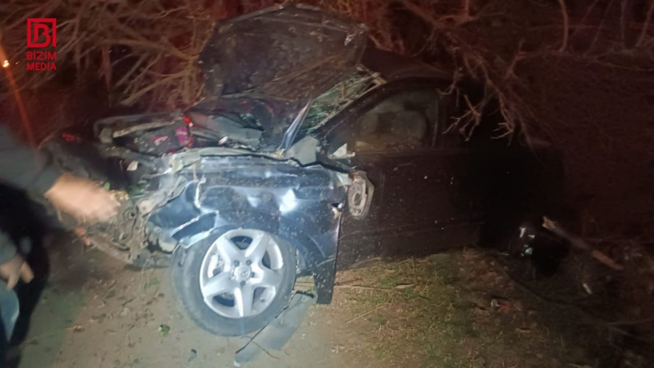 Tovuzda ağır qəza: &ldquo;Opel&rdquo; ağaca çırpılıb su arxına düşdü &ndash; Xəsarət alan var &ndash; FOTO