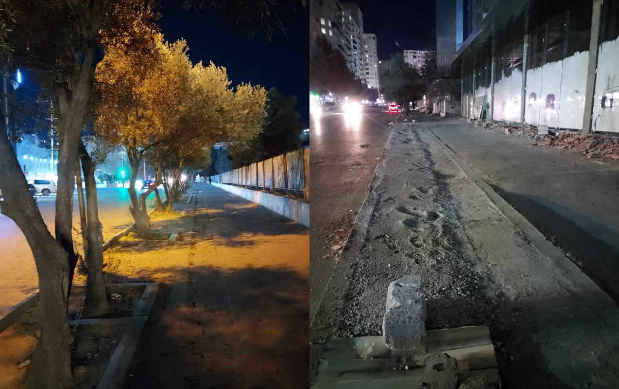 Xırdalanda tikintiyə görə ağaclar kəsildi &ndash; FOTO