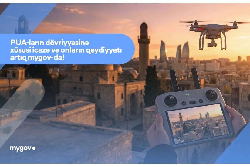 Dronların icazə və dövlət qeydiyyatı artıq "my gov"da!