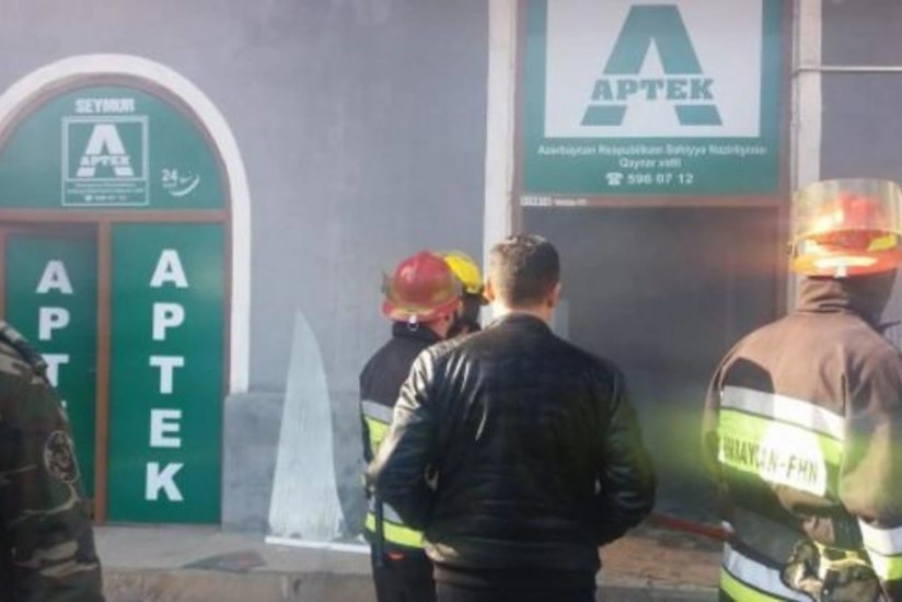 Sumqayıtda aptekdə yanğın oldu