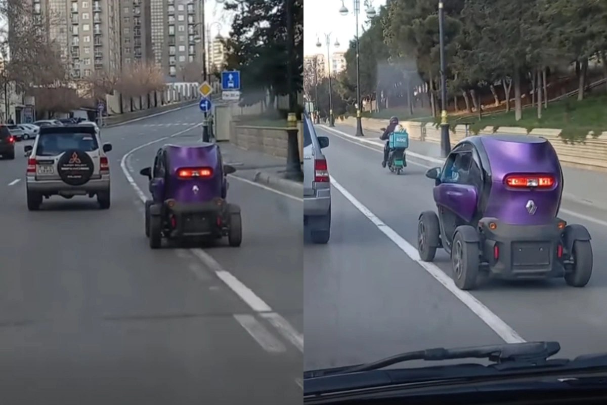 Bakının mərkəzində dövlət nömrə nişanı olmayan avtomobil PEYDA OLDU - VİDEO