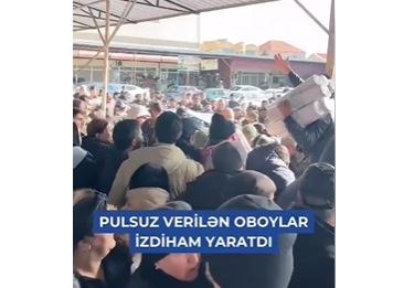 Xırdalanda gərgin anlar: Pulsuz "oboy" izdiham yaratdı Xırdalanda gərgin anlar: Pulsuz "oboy" izdiham yaratdı