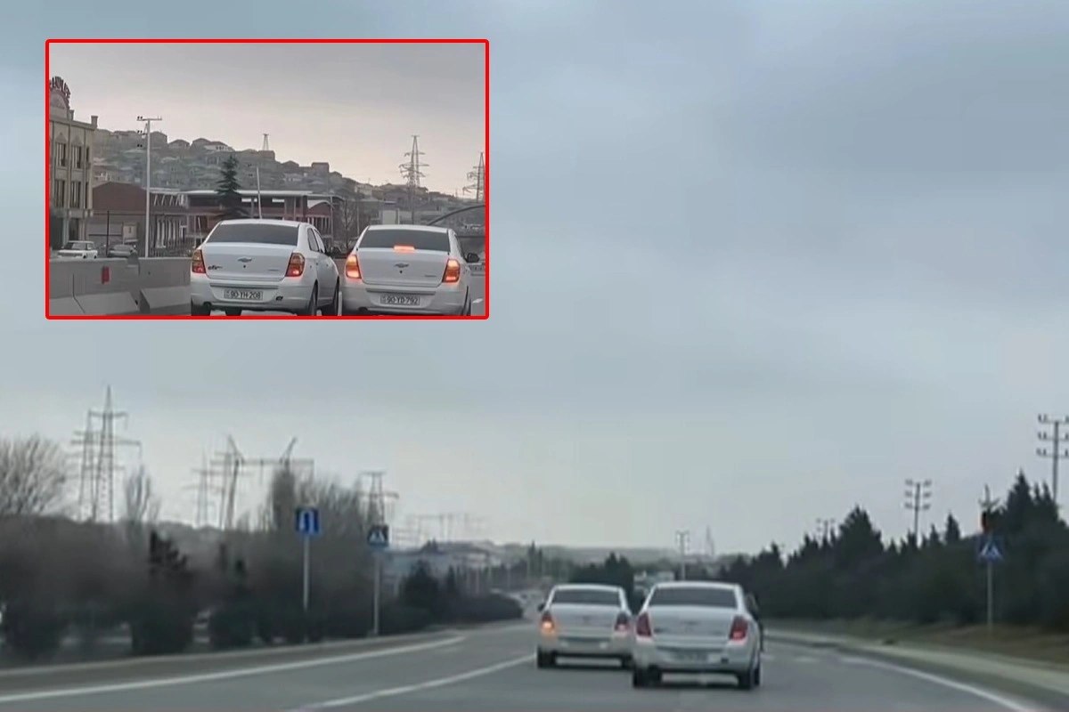 Hökməli yolunda TƏHLÜKƏLİ ANLAR: Sürücülər yarışa çıxdılar &ndash; VİDEO