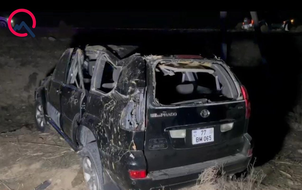 Kürdəmirdə &ldquo;Prado&rdquo; aşdı - 4 nəfər xəsarət aldı - FOTO