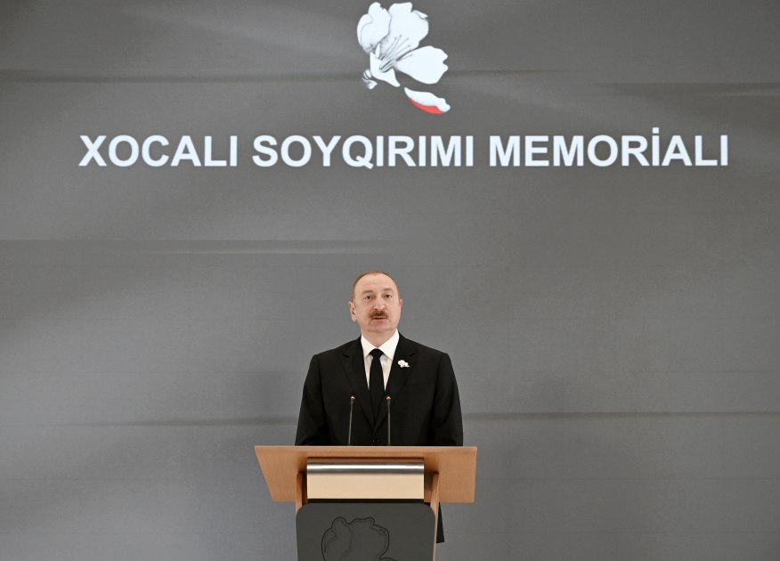 Prezident: "Xocalı soyqırımının məsuliyyətini Ermənistan dövləti daşıyır" - VİDEO