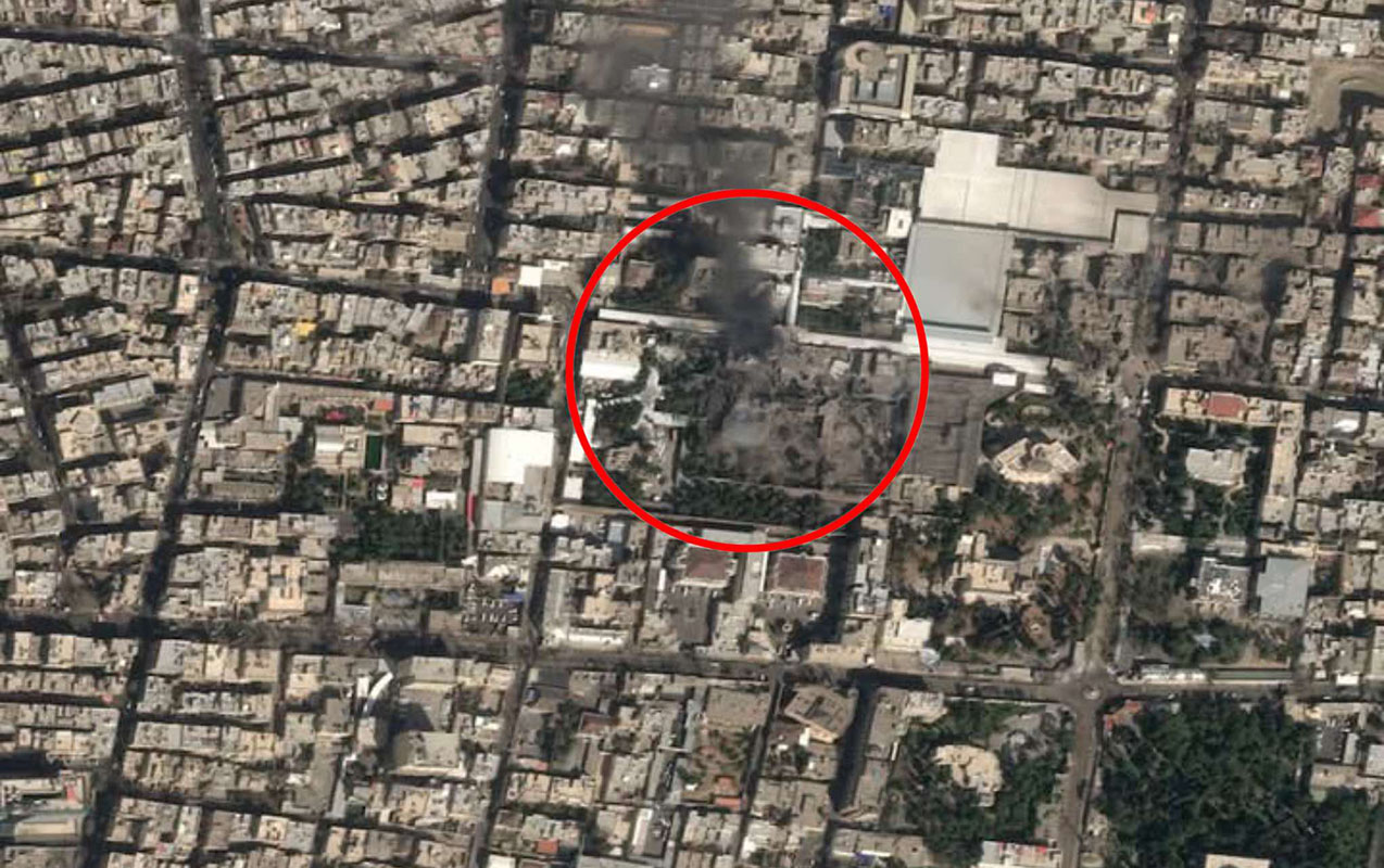 Xameneinin vurulmuş iqamətgahının PEYK görüntüsü Xameneinin vurulmuş iqamətgahının PEYK görüntüsü