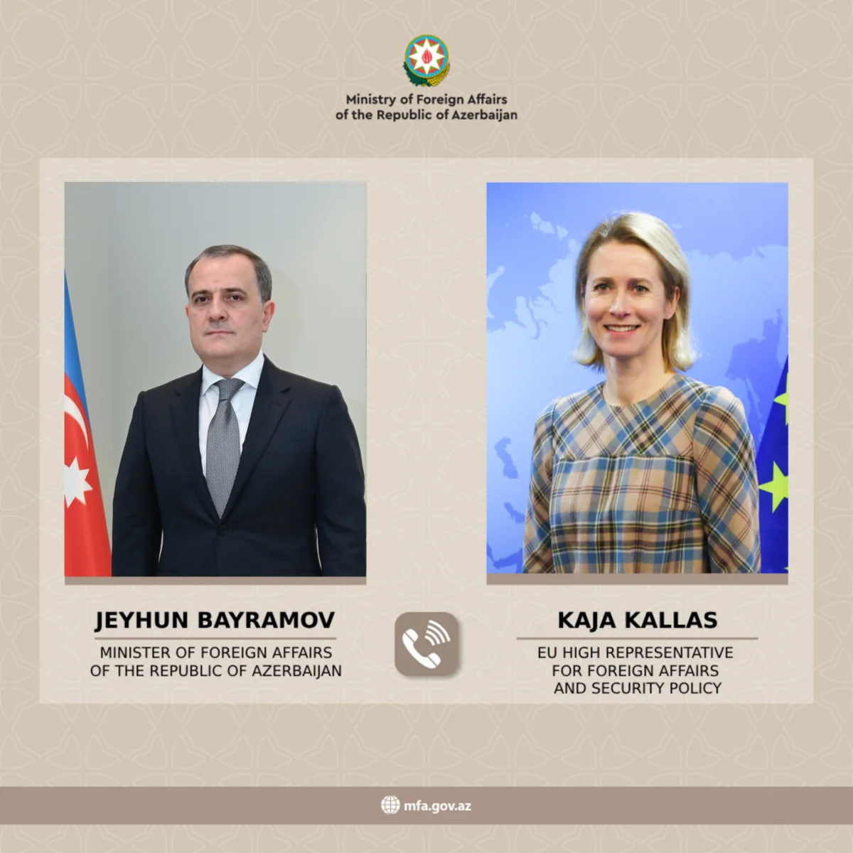 Ceyhun Bayramovla Kaya Kallas bölgədəki hərbi gərginliyi müzakirə ETDİ