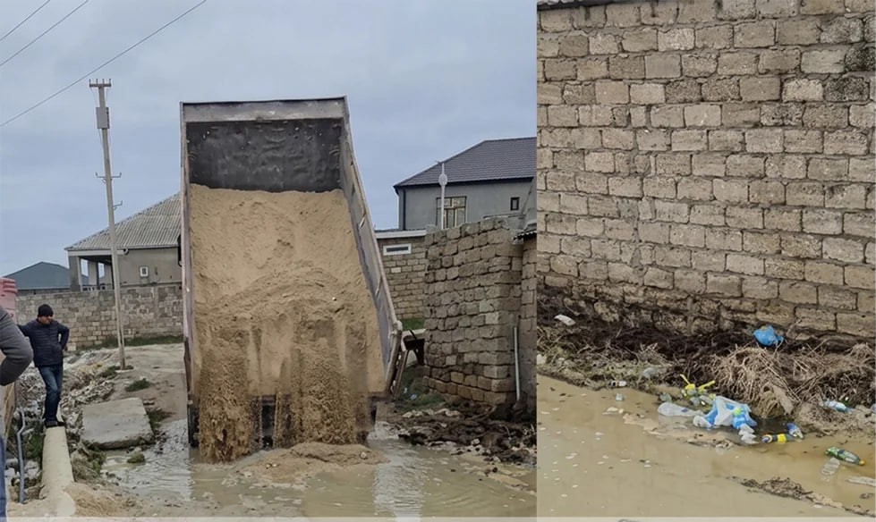 Xəzər rayonunda küçəni çirkab su basdı - VİDEO Xəzər rayonunda küçəni çirkab su basdı - VİDEO