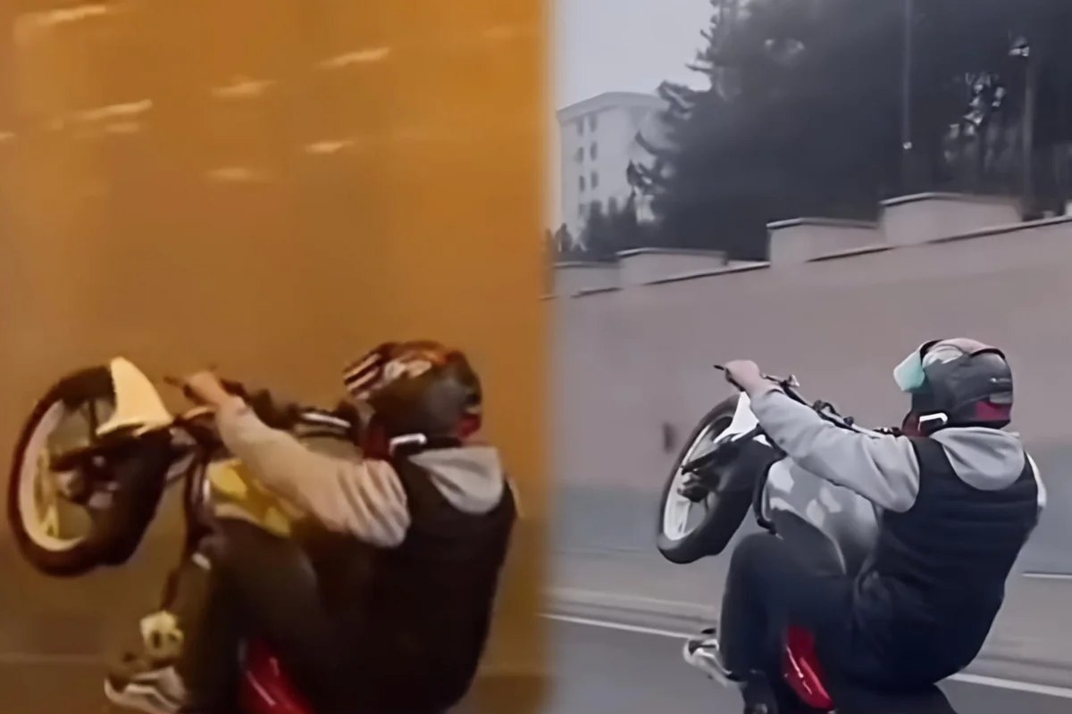 Bakıda təhlükəli manevrlər edən motosiklet sürücüsü CƏZALANDIRILDI - VİDEO Bakıda təhlükəli manevrlər edən motosiklet sürücüsü CƏZALANDIRILDI - VİDEO