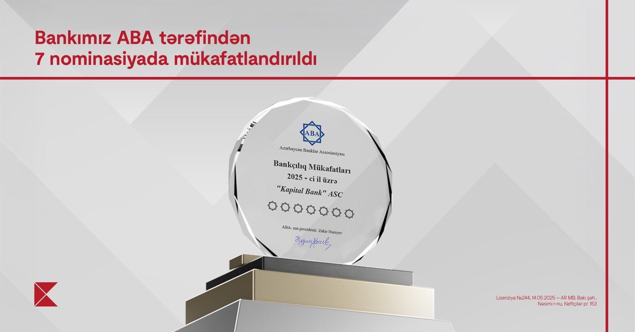 Kapital Bank 7 nominasiya üzrə mükafatlandırıldı Kapital Bank 7 nominasiya üzrə mükafatlandırıldı