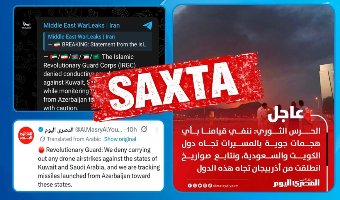 MEDİA: &ldquo;Azərbaycandan Körfəz ölkələri istiqamətində raketlərin buraxılması ilə bağlı xəbərlər əsassızdır&rdquo;