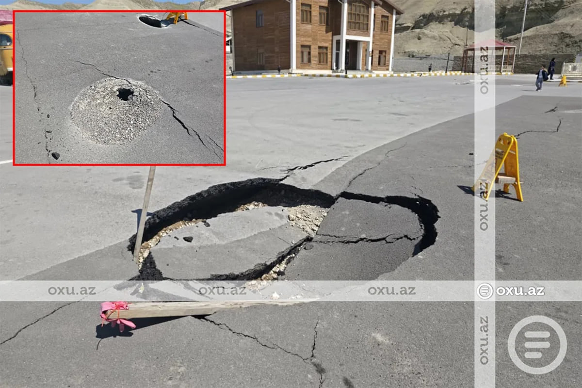 Naxçıvan şəhərində SÜRÜŞMƏ: Ərazidə böyük çatlar YARANDI - FOTO