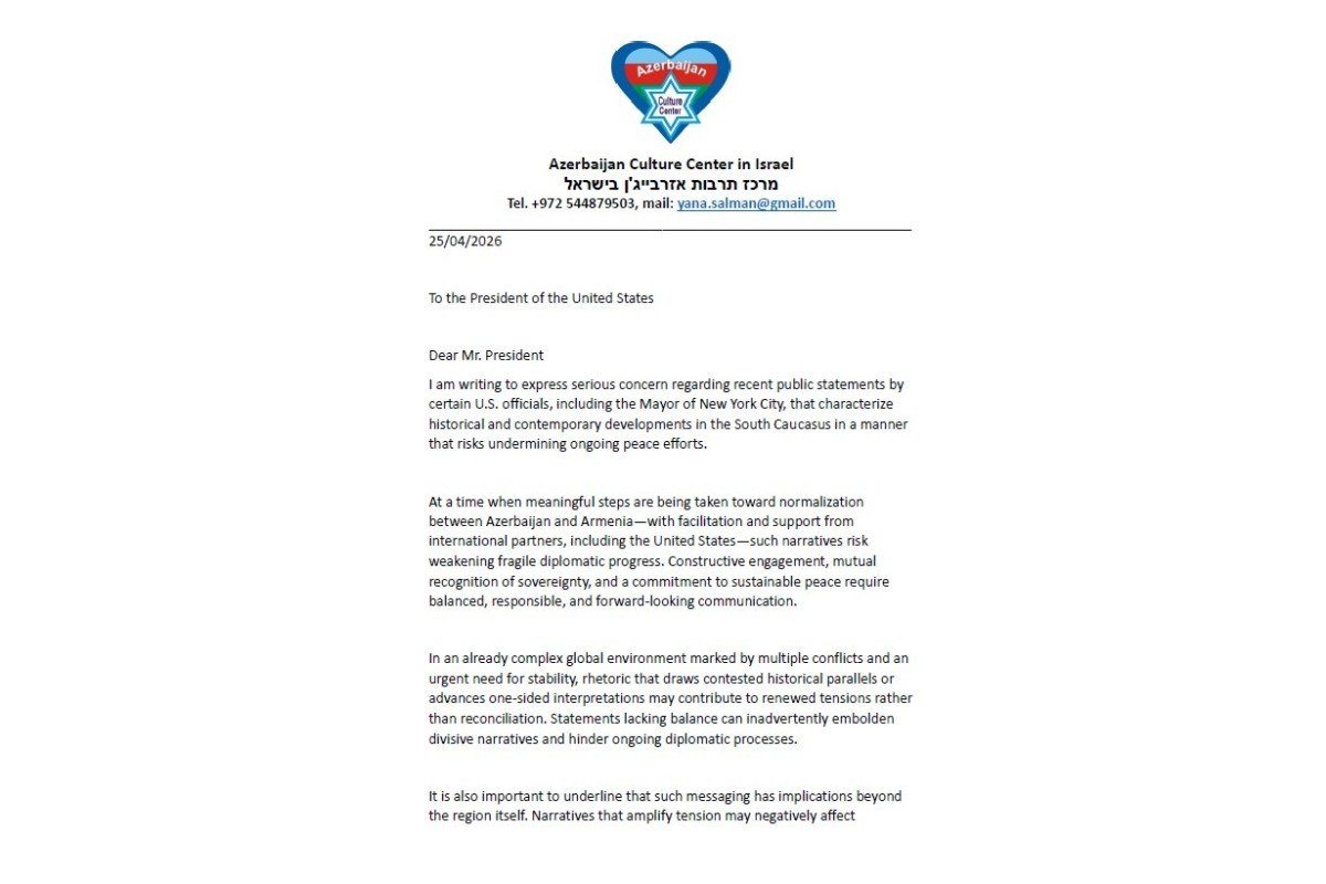 Diaspor təşkilatları Nyu-York merinə etiraz olaraq Donald Trampa MÜRACİƏT ETDİ