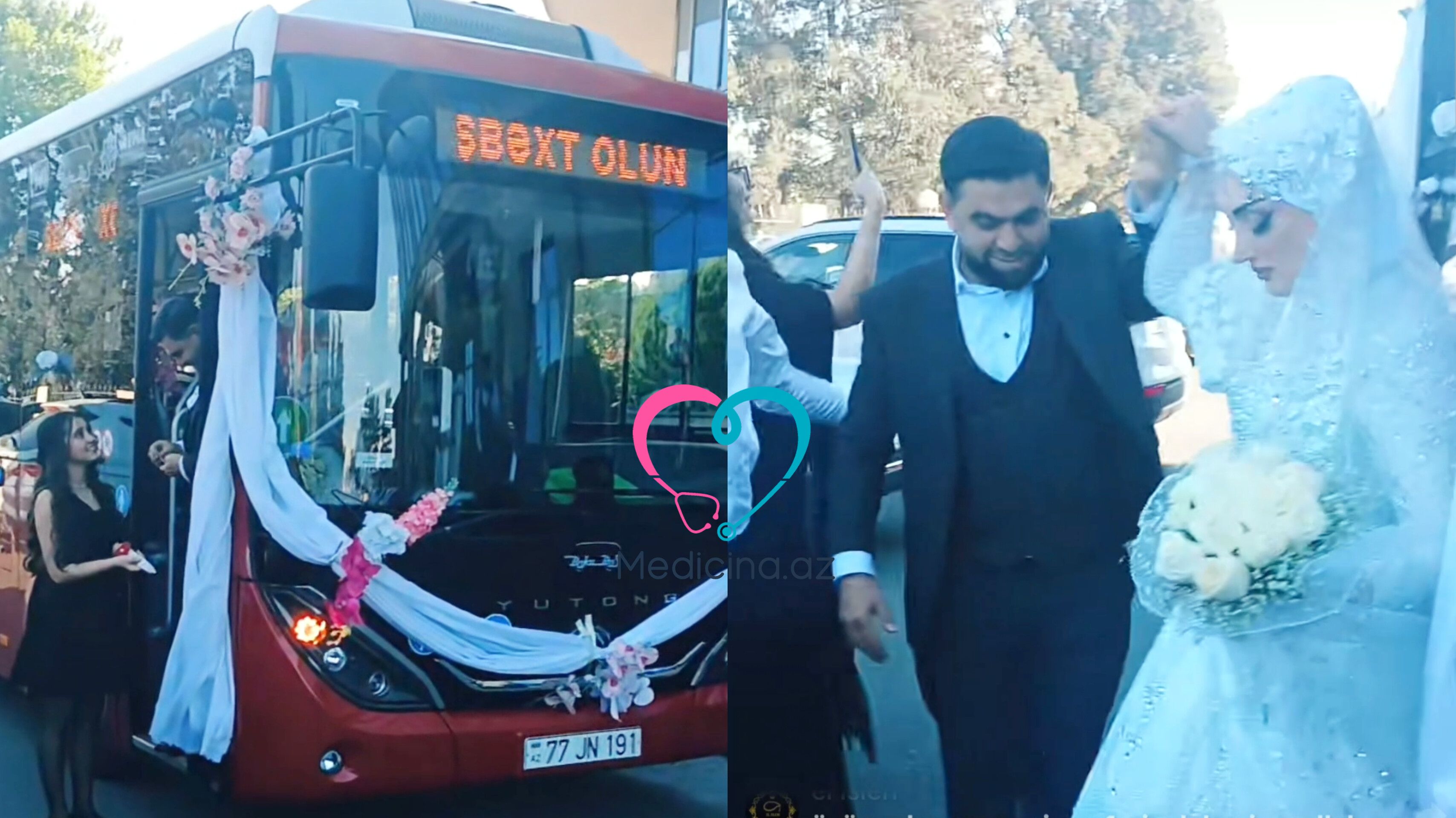 Həmin sürücünün toy maşını avtobus oldu - VİDEO