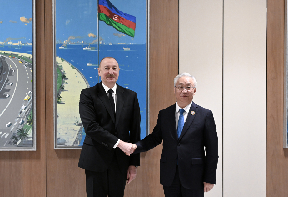 İlham Əliyev Çin Dövlət Şurasının Baş nazirinin müavinini qəbul etdi - FOTO
