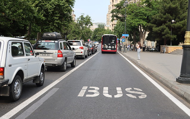 Bakıda 140 kilometr uzunluğunda avtobus zolağı yaradılıb