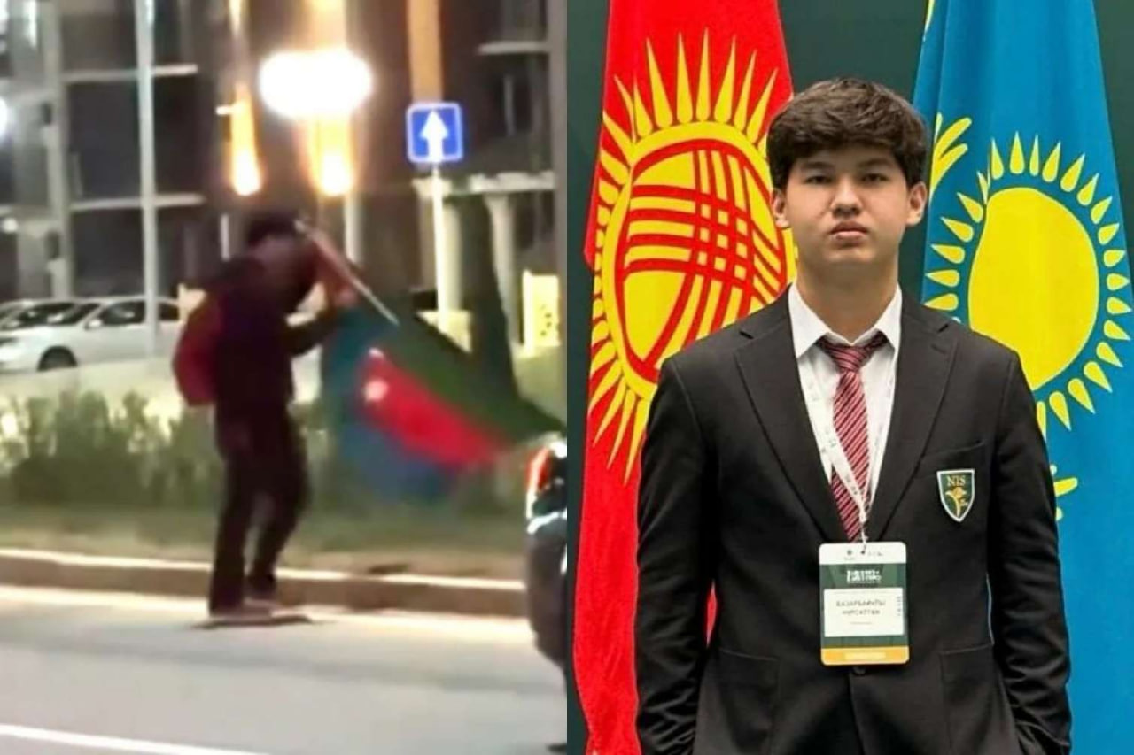 Yerə düşən Azərbaycan bayrağını qaldıran məktəbli mükafatlandırıldı &ndash; FOTO