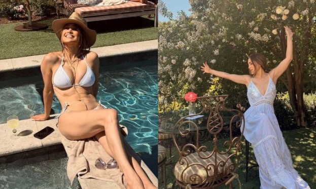 56 yaşlı Cey Lo ağ bikinidə od püskürdü - FOTO