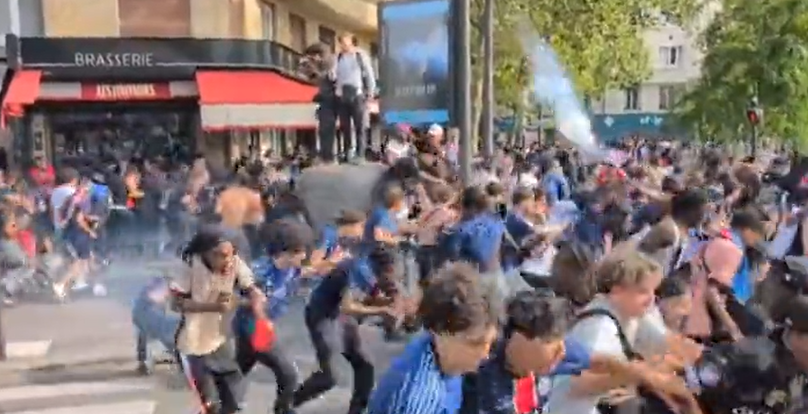 Parisdə azarkeşlərlə polis arasında güclü toqquşma yaşanıb - VİDEO