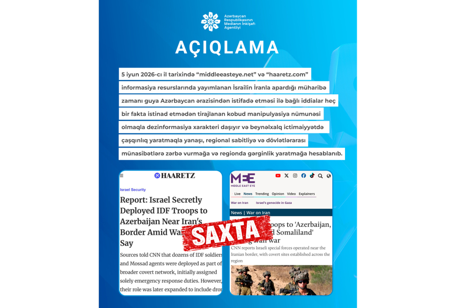 MEDİA: Azərbaycan ərazisindən istifadə ilə bağlı iddialar açıq manipulyasiyadır