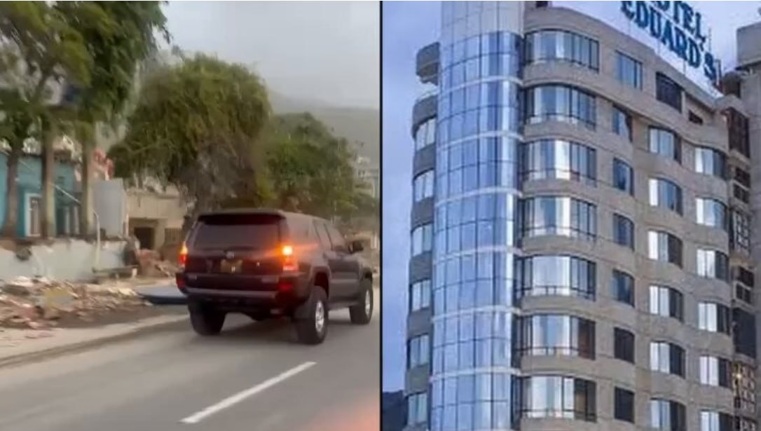 Hotel saniyələr içində yerlə-yeksan oldu - VİDEO