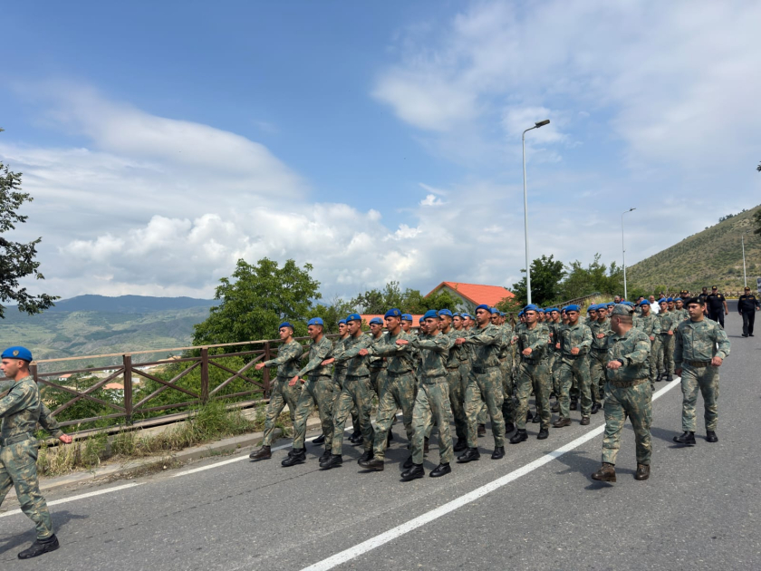 Laçında hərbçilər yürüş ediblər - FOTO
