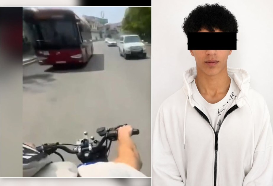 Təhlükəli motosiklet sürücüsünü polis saxladı