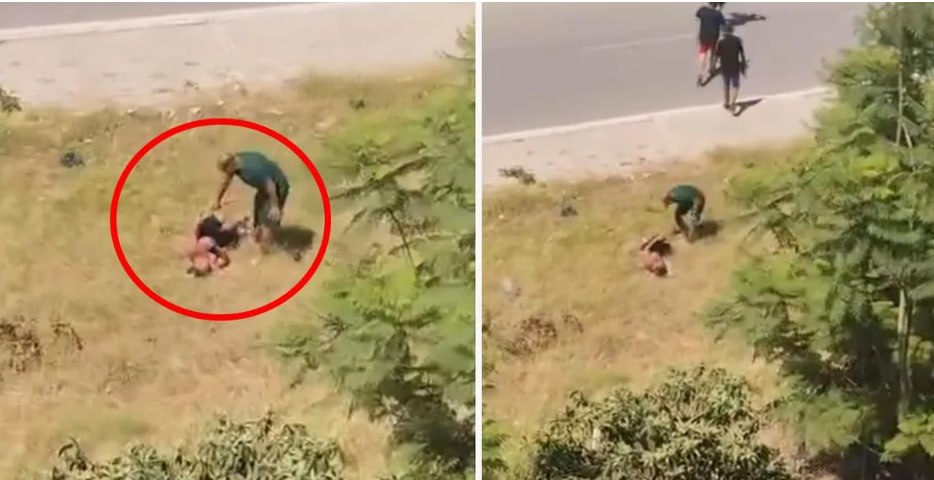 Kanalda çimdiyinə görə oğlunu kəmərlə döydü &ndash; ANBAAN VİDEO