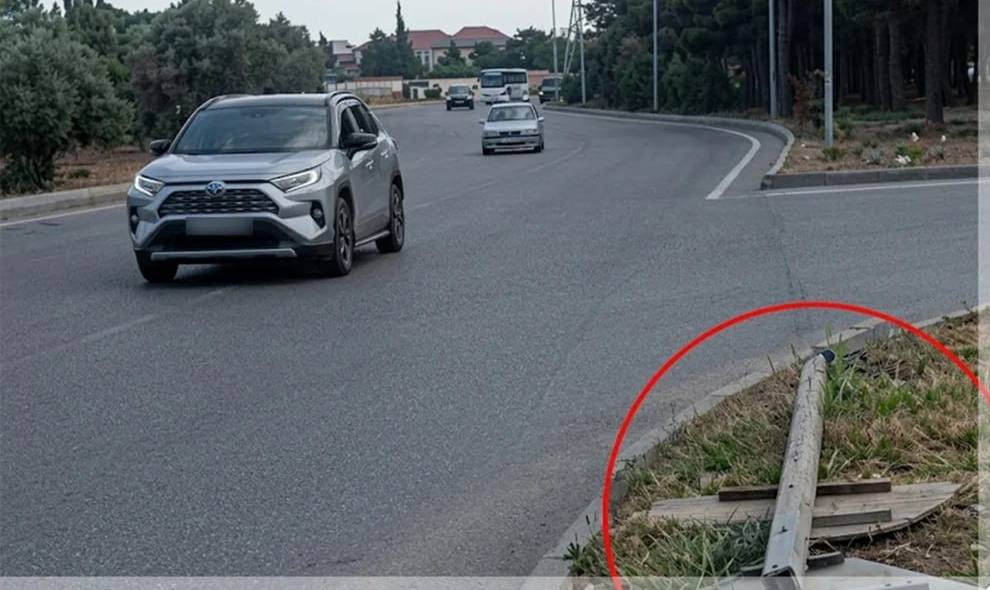 Zabratda yol nişanı aşdı: Sürücülər üçün çətinlik yarandı - VİDEO