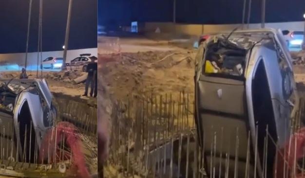 Bakıda avtomobil kanalizasiya kollektoruna düşdü - VİDEO