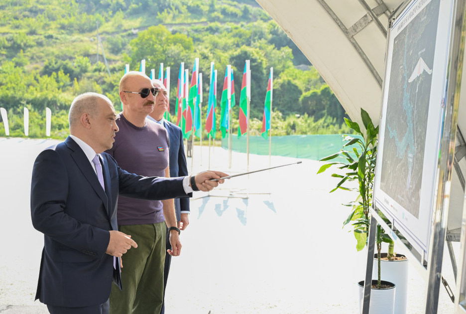 Prezident &ldquo;Həkəriçay&rdquo; su anbarının təməlqoyma mərasimində - FOTO