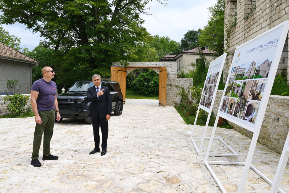 İlham Əliyev "Yasəmən" hotelinin yeni korpusları ilə tanış oldu - FOTO