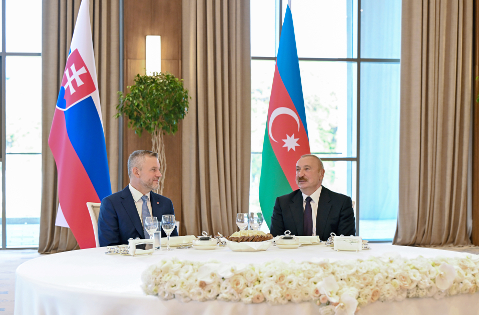 Xankəndidə Slovakiya Prezidentinin şərəfinə rəsmi nahar verildi - FOTO