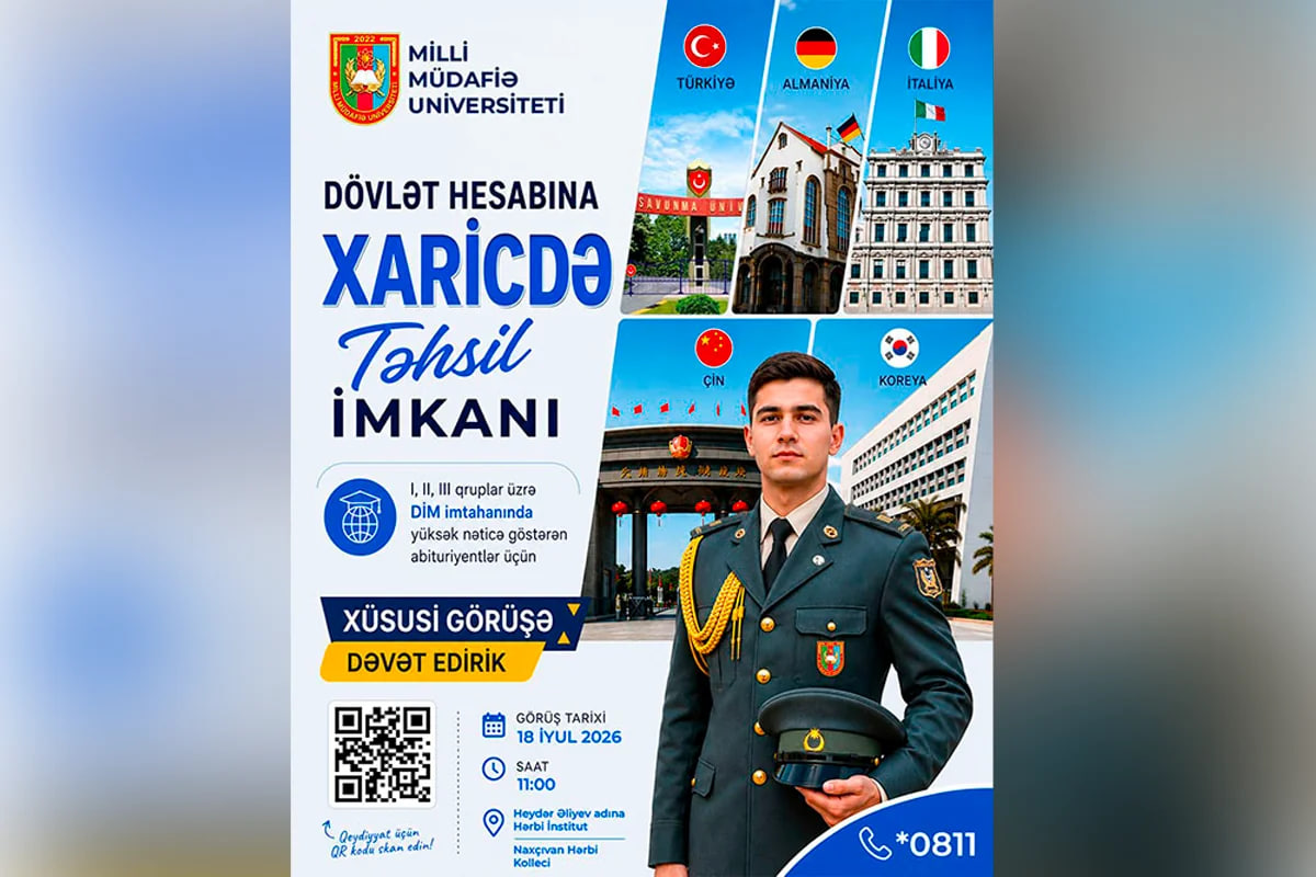 Xaricdə hərbi təhsil almaq istəyənlərin NƏZƏRİNƏ Xaricdə hərbi təhsil almaq istəyənlərin NƏZƏRİNƏ