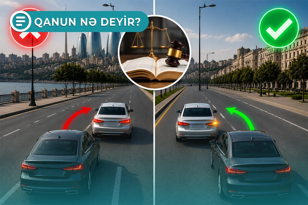 Sürücü bəzi hallarda qarşıdakı avtomobili sağdan ötə bilər - Qanun nə deyir? &ndash; VİDEO