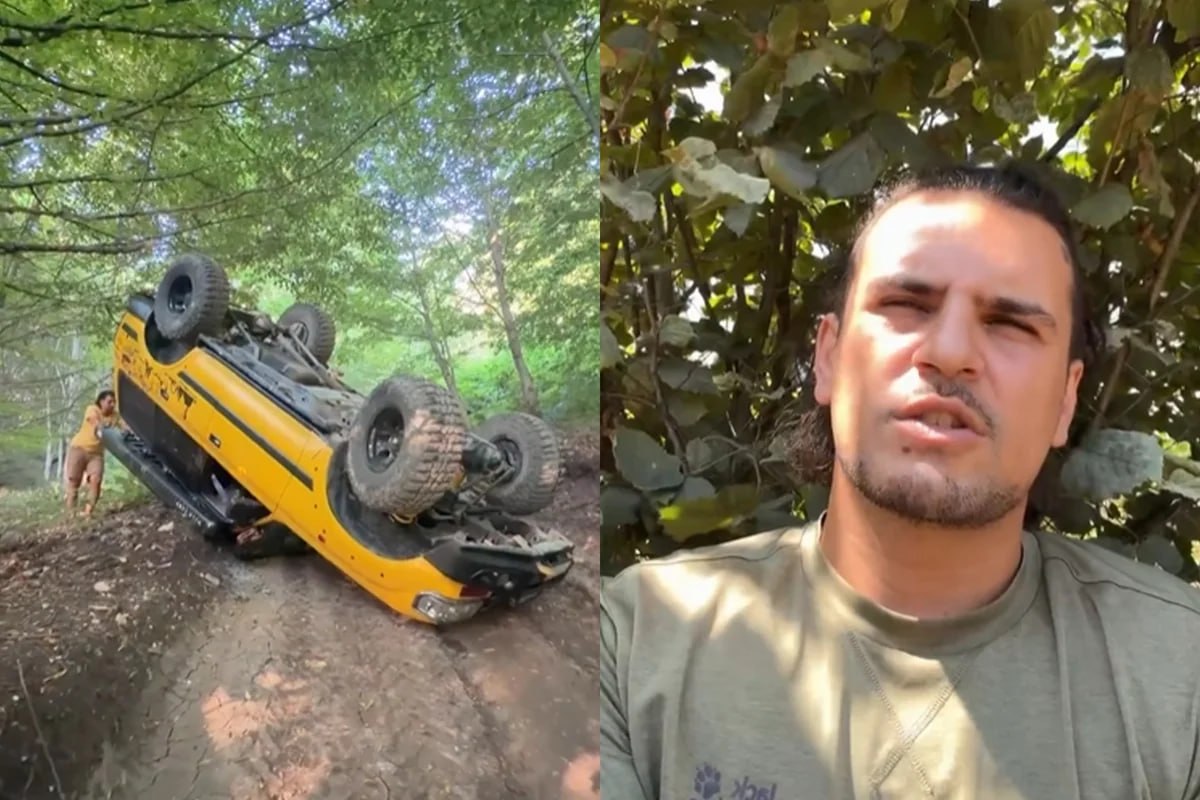 Tanınmış bloqer qəzaya düşdü, avtomobili aşdı - VİDEO
