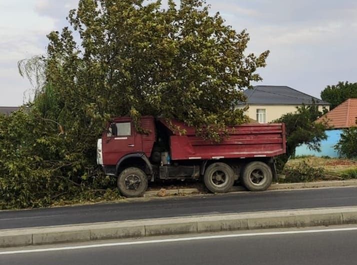 Gəncə-Kəlbəcər yolunda yük avtomobili ağaca çırpıldı - FOTO