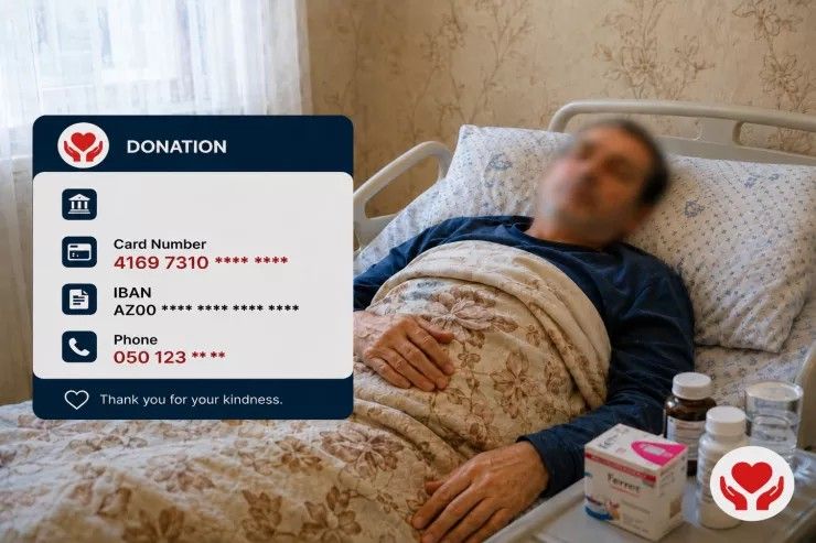 Xəstənin adından istifadə edib pul yığdı,özünə götürdü