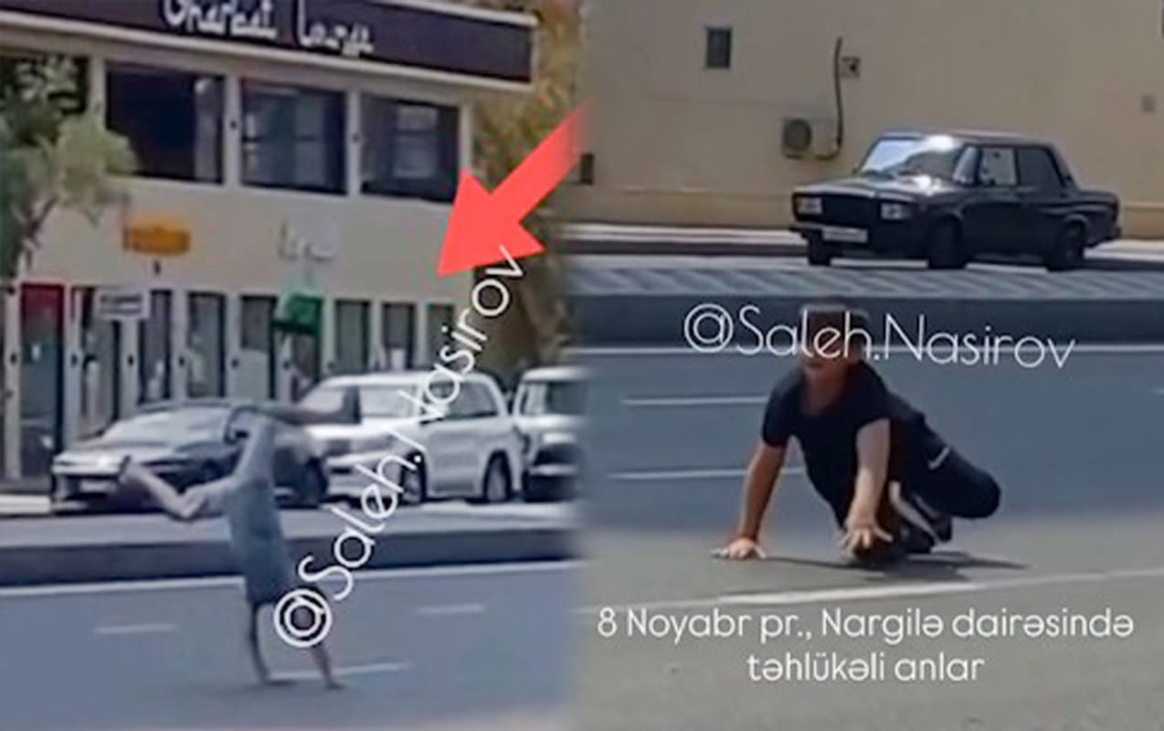 Yolun ortasında təhlükəli hərəkətlər etdilər- Valideynləri ilə polisə çağırıldılar &ndash; Video