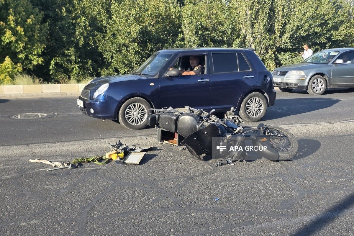 Naxçıvanda avtomobil iki motosikletlə toqquşdu - FOTO